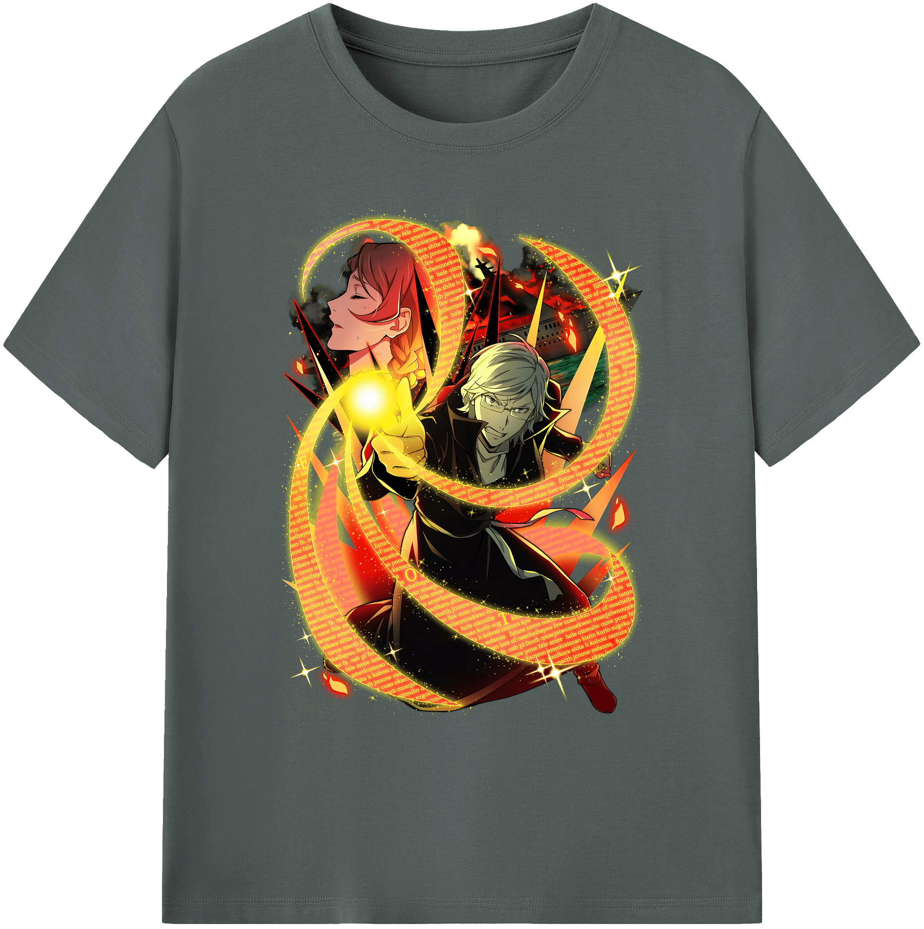 （画像用） 文豪ストレイドッグス Bungo Stray Dogs 綿100％ メンズ半袖Tシャツ｜肌触りやわらか＆通気性